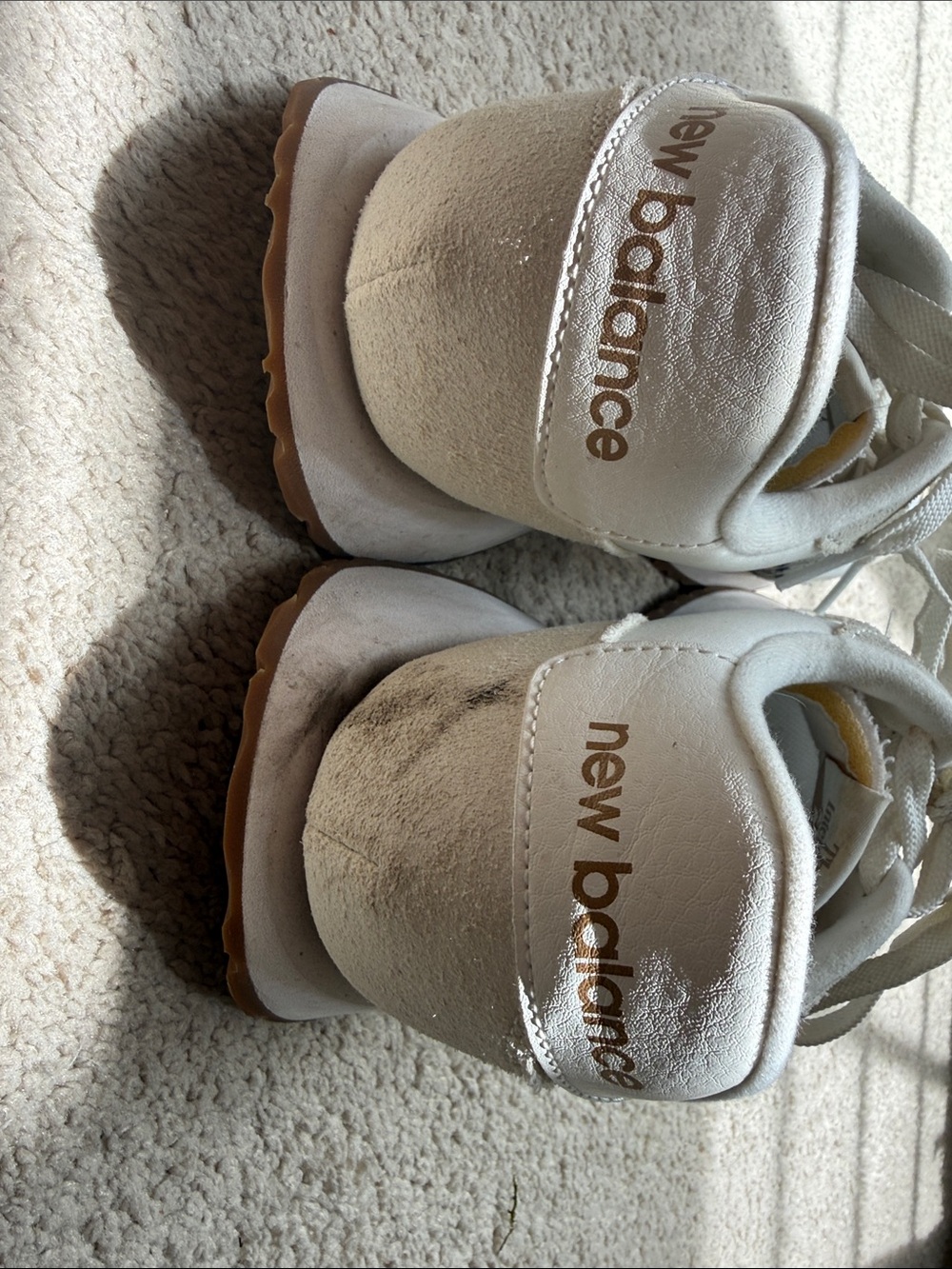 New Balance 237 White Sneakers with Gray Leopard Pattern and Gum Sole - Picture 3 of 5